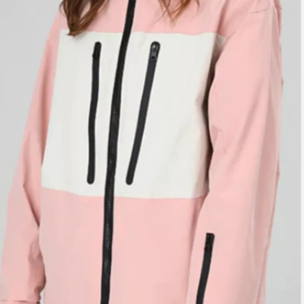 Searipe Women's Independent Colorblock Windbreaker Snow Jacket, Pink, Size: XL